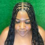 Medium tribal braids w/knotless (midback)