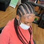 Braids w/weave in the back