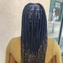 Med knotless braids