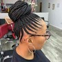 Medium Updo cornrows