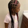 Kids Feed-in Braids w/ Curly bun