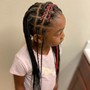 Kids Feed-in Braids w/ Curly bun