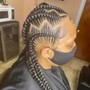 Braids w/weave in the back