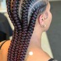 6 straight straight Cornrows with added extensions