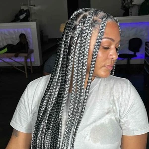 gray hair braids