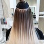 Beaded weft hair extensions