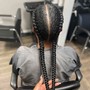 2-4 Straight Back Man Bun Braids