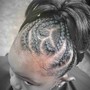 Goddess Braids (cornrows into a bun)