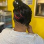 Partial Sew In  with shaved sides and back