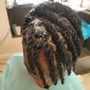 Loc  retwist and style on maintenanced hair