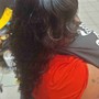 Silk Press on relaxed hair  if need trim add $10, if deep condition is needed add another $10