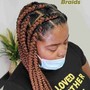 Medium Box Braids. Mid-Back Length