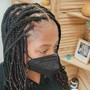 Medium Box Braids. Mid-Back Length