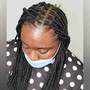 Small Knotless Braids. Mid-Back