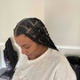 Updo cornrows with weave sew in