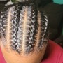 Tribal braids with knotless braids