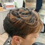 Short wrap and curl style