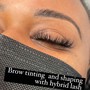 Browshaping and tinting with hybrid Full lash set