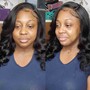 Sew-in with leave-out