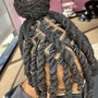 Double strand twists shoulder length locs