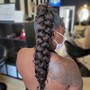 Feed-in cornrow ponytail Braids