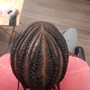 All back cornrows (10 to 12)