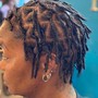 MEDIUM COILS Starter Locs Earlobe length and ABOVE.