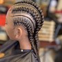 Large Braids in ponytail 6-10 braids