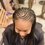 Large Braids in ponytail 6-10 braids