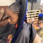 Side shaved medium Box Braids