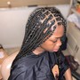 Large Braids in ponytail 6-10 braids