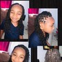 Girls Age 5-9 half braids half plats