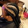 Large Braids in ponytail 6-10 braids