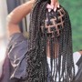 Zoe kravitz inspiration.  BOOK ONLY AT 8AM  Zoe Kraviz inspiration braids is a single box braids done with 100% natural curly hair ( can be reusable). $200 non refundable deposit are required.  Contact me for more details. Prices are listed below!