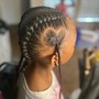 Kid's Braided ponytail w/ medium feed ins