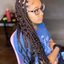 Bohemian knotless braids (synthetic curly hair)