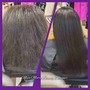 Clarifying deep condition treatment with blow out