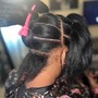 Partial Sew In with Feed in braids