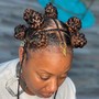 Mohawk / With Bantu knots / 2 strand twist etc