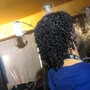 Curly clip in extensions + wash n go