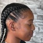 Medium or big Feed in braids with sew in