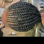 Natural hair half cornrows/ half twist