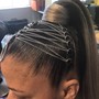 Feed-in ponytail