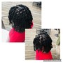 2 Strand Twists half head