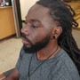 Full service men's haircut and beard/mustache trim with hot towel service