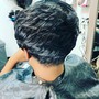 Short wrap and curl style