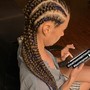 Cornrows with natural hair