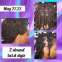 2 Strand twist style (Natural hair) (Medium side) pass the ear add $10