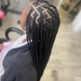 8 design braids stitched add curly hair