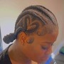 6-8 feed in braids/cornrows